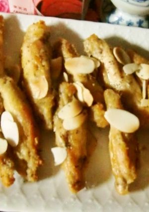 手羽中唐揚げのアーモンドのせ焼き-レシピのメイン写真