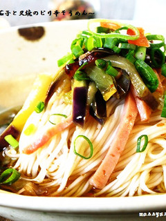 ■細切りなす&チャーシューのピリ辛素麺-レシピのメイン写真