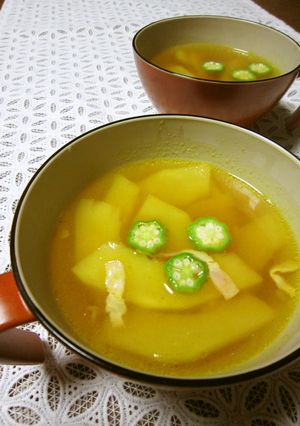 食感が楽しい♪そうめん南瓜のカレースープ-レシピのメイン写真