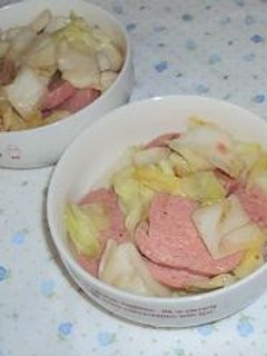 SPAMとキャベツの粗挽き塩コショウ炒め-レシピのメイン写真