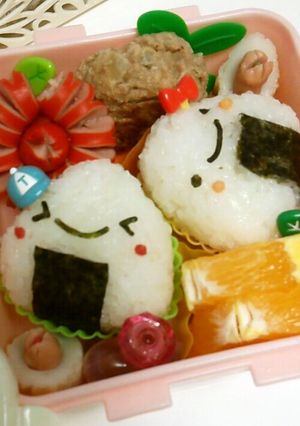 おにぎりくん☆おにぎりちゃん♡　キャラ弁-レシピのメイン写真