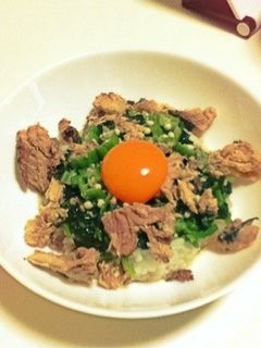 モロヘイヤと鯖缶のネバネバ丼-レシピのメイン写真