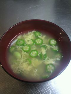 枝豆とオクラのかき玉スープ-レシピのメイン写真