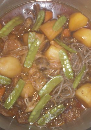 圧力鍋による牛筋の肉じゃが-レシピのメイン写真