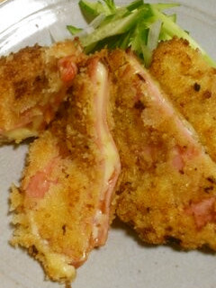 チーズトマトハムカツと卵ハムカツ♪-レシピのメイン写真