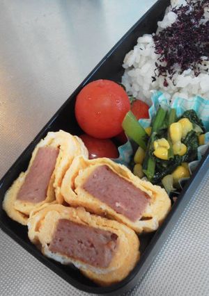 お弁当に★子ども大好き！スパムの卵巻き-レシピのメイン写真