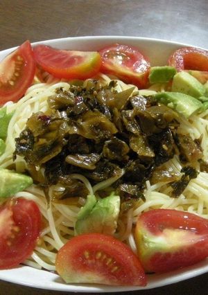 サラダ風☆冷たい辛子高菜スパゲティ-レシピのメイン写真