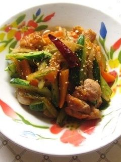 鶏肉とキュウリのピリ辛炒め-レシピのメイン写真