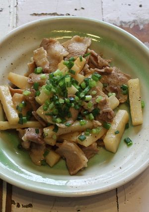 長芋と豚肉の甘辛炒め-レシピのメイン写真