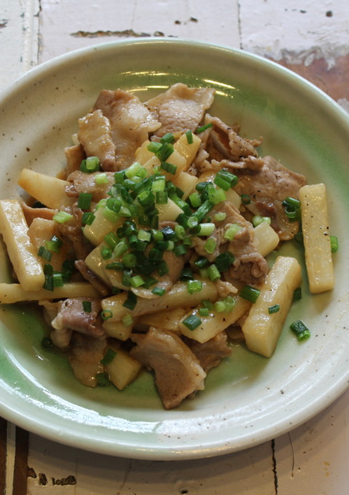 長芋と豚肉の甘辛炒め-レシピのメイン写真