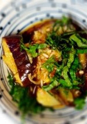 簡単◆レンジ蒸し茄子の香味ピリ辛和え◆-レシピのメイン写真