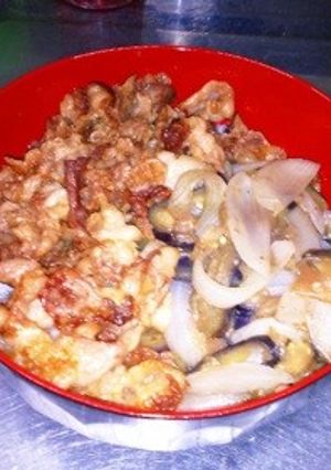 絶賛トロ茄子スタミナ焼肉サッパリ梅ご飯丼-レシピのメイン写真