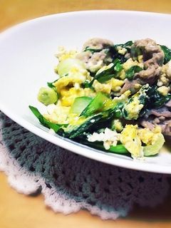 簡単!青梗菜とにらのふわふわ卵炒め-レシピのメイン写真