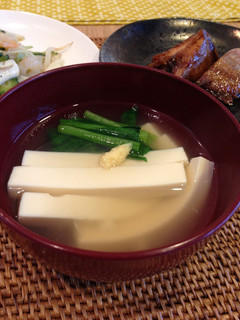 新食感♥ うどんみたいな豆腐のお吸い物-レシピのメイン写真