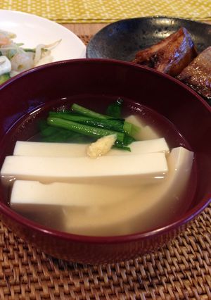 新食感♥ うどんみたいな豆腐のお吸い物-レシピのメイン写真