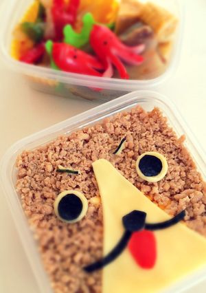 鶏そぼろで！犬のキャラ弁★ビーグル★-レシピのメイン写真