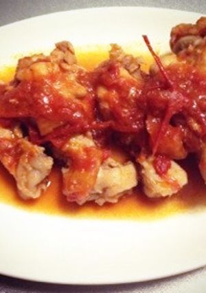 簡単！骨付きチキンのトマト煮込み-レシピのメイン写真