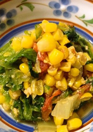 とうもろこしとレタスの炒め物-レシピのメイン写真