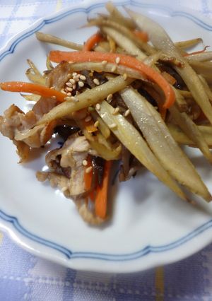 豚肉ときくらげ入り・ゴボウのきんぴら-レシピのメイン写真