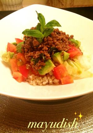 ☆簡単！カフェ風バジルミンチ丼-レシピのメイン写真