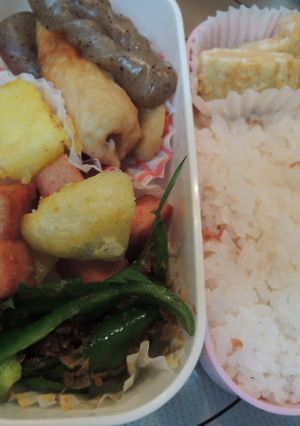 簡単お弁当、スパムとポテトのカレー味-レシピのメイン写真