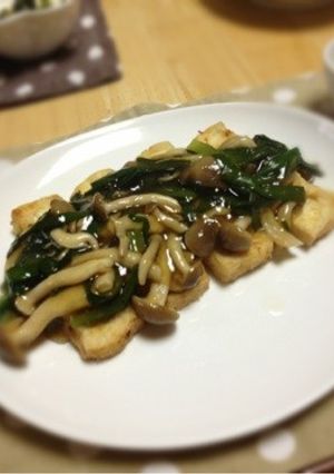豆腐ステーキのニラしめじあんかけ-レシピのメイン写真