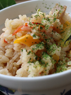 夏野菜とベーコンの炊き込みご飯☆天然出汁-レシピのメイン写真