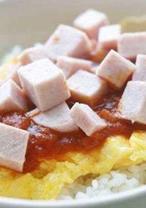 スパムのトマト&エッグボウル-レシピのメイン写真