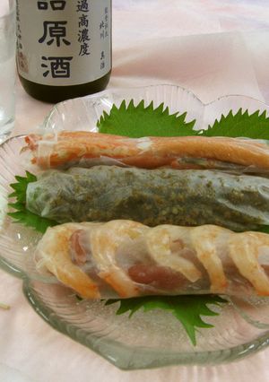 加賀野菜、赤ズイキのシャキシャキ生春巻き-レシピのメイン写真