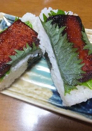 大葉入りスパムにぎり-レシピのメイン写真