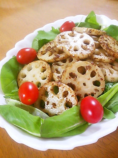 蓮根のマヨソテー 粒マス&バルサミコ風味-レシピのメイン写真