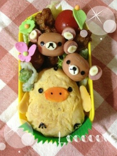 キャラ弁☆キイロイトリ&リラックマ弁当-レシピのメイン写真