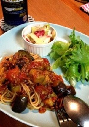 ナスとひき肉入り〜★トマトパスタ〜★-レシピのメイン写真