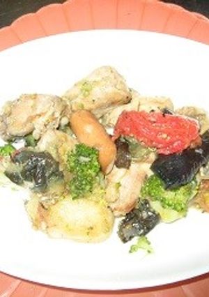 夏野菜とチキンのオリーブ炒め-レシピのメイン写真