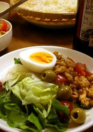 ｼｪﾘｰﾋﾞﾈｶﾞｰの冷し中華風そうめん-レシピのメイン写真
