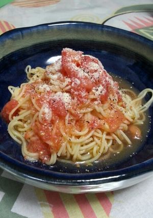 すりおろしトマトの冷製スープパスタ-レシピのメイン写真