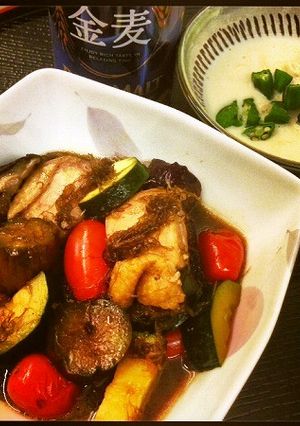 鶏と夏野菜のがごめ昆布煮-レシピのメイン写真