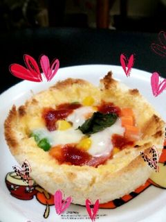 食パンで☆マルゲリータ風パンキッシュ-レシピのメイン写真