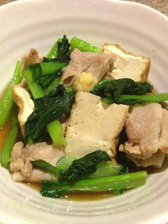 即完成!小松菜と厚揚げ、豚肉のサッパリ煮-レシピのメイン写真