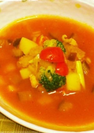 冷蔵庫の残り野菜で！簡単ミネストローネ-レシピのメイン写真