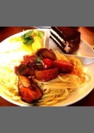 茄子とベーコンのトマトピューレdeパスタ-レシピのメイン写真