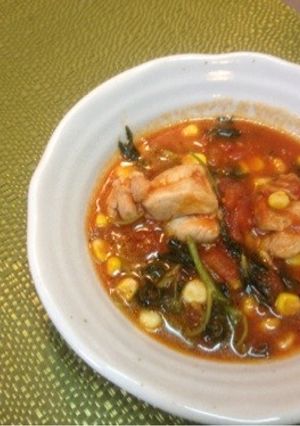 モロヘイヤ入り鶏肉のトマト煮-レシピのメイン写真