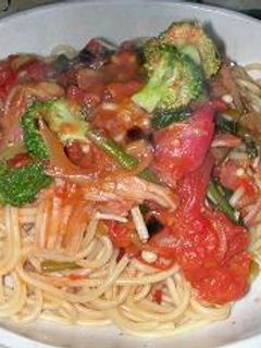 野菜いろいろトマトソーススパゲティ-レシピのメイン写真