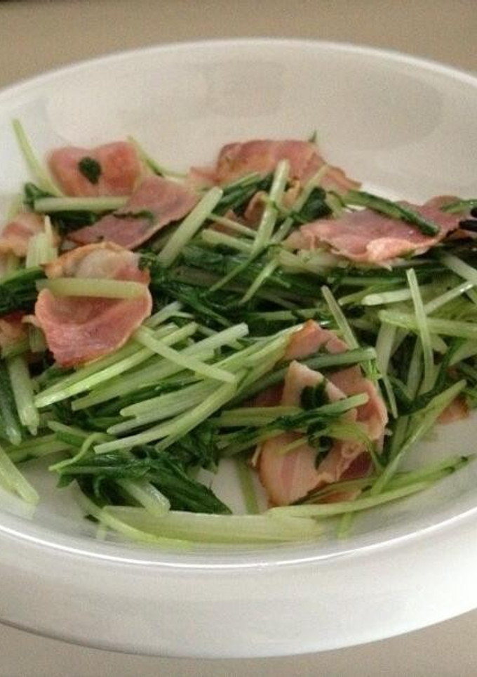 ベーコンと水菜の炒め物-レシピのメイン写真