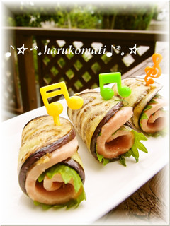 スパムと茄子のクルクル巻き-レシピのメイン写真