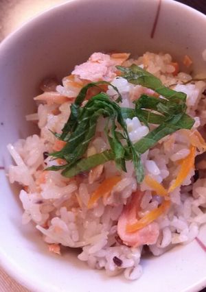 塩鮭とニンジンの炊き込みご飯-レシピのメイン写真