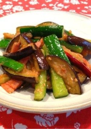 茄子と胡瓜のにんにく味噌炒め-レシピのメイン写真