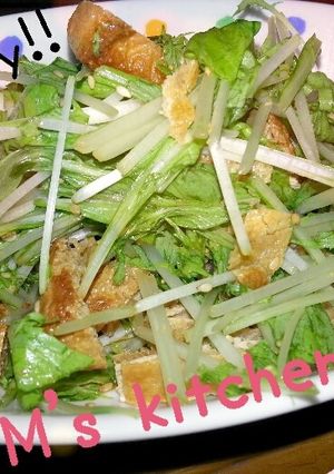 ☆さっぱり!水菜と油揚げのサラダ☆-レシピのメイン写真