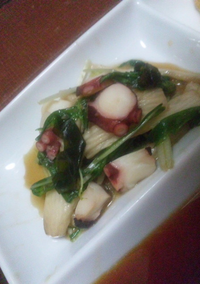 【副菜】水菜とタコと長芋のわさび和え-レシピのメイン写真