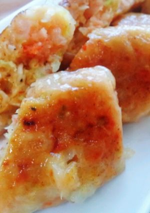 餃子風!エビとササミの焼き生春巻き-レシピのメイン写真